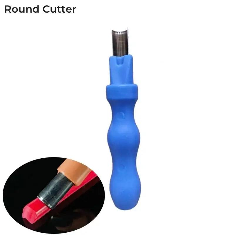 Blue and white led strip light installation roller with wooden handle
