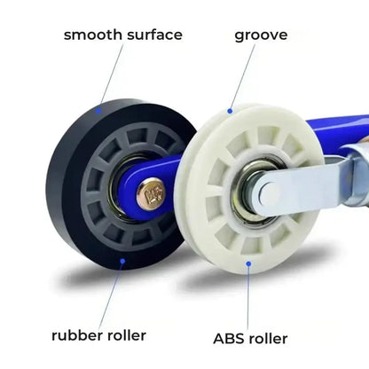 Blue and white led strip light installation roller with wooden handle