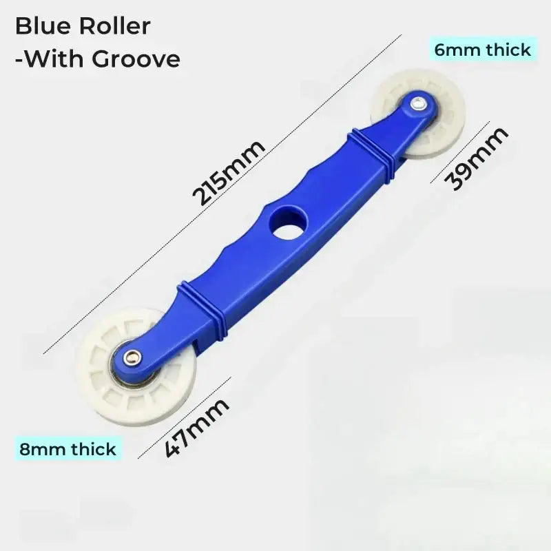 Blue and white led strip light installation roller with wooden handle