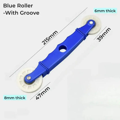 Blue and white led strip light installation roller with wooden handle