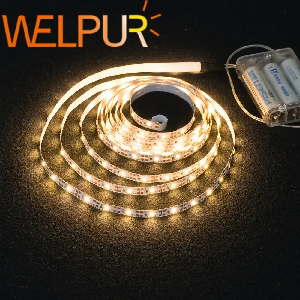 Flexible warm white led strip light bedroom battery powered pack