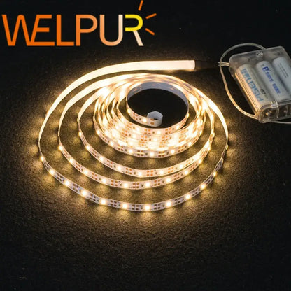 Flexible warm white led strip light bedroom battery powered pack