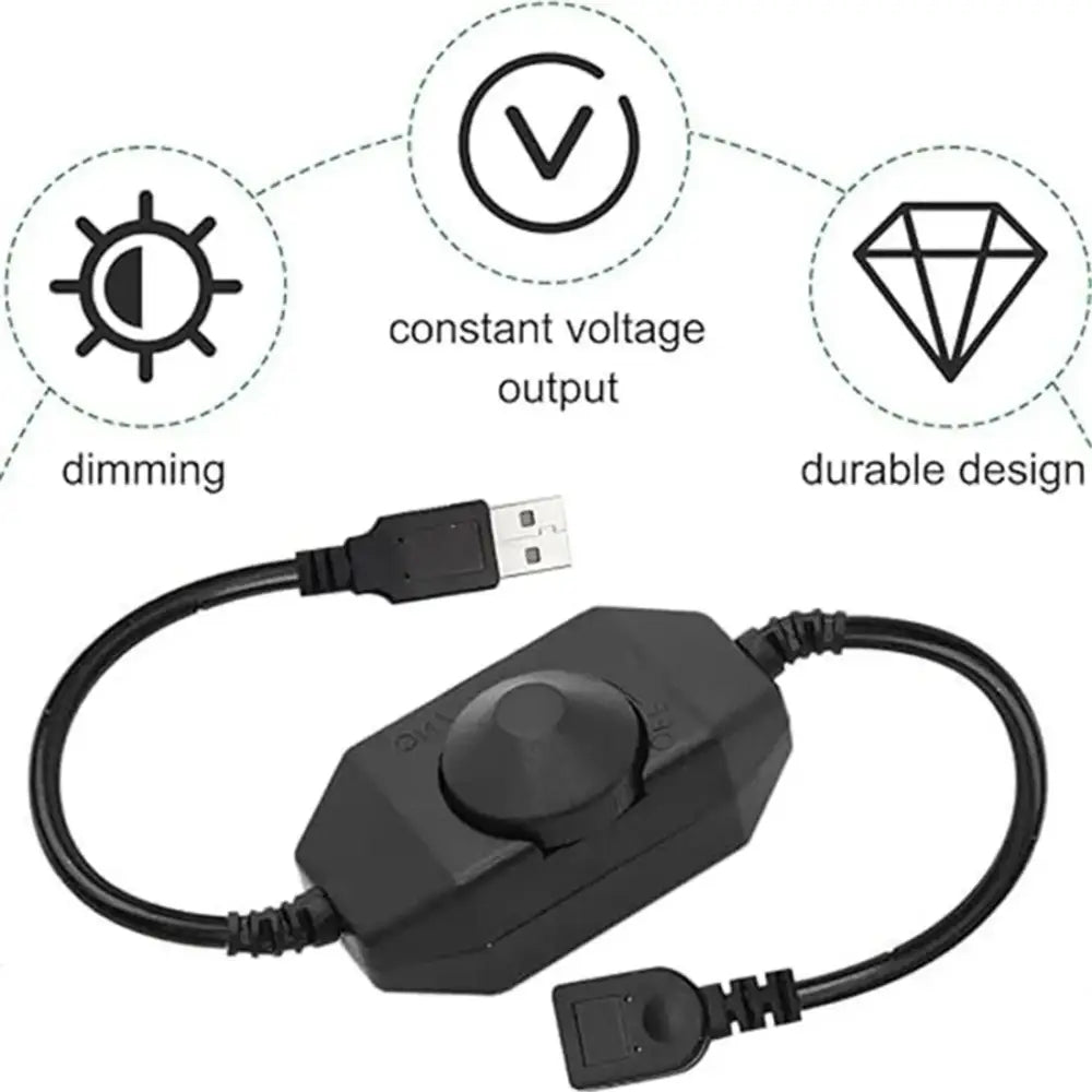 Black & white usb led strip lights dimmer switch – living room adapter