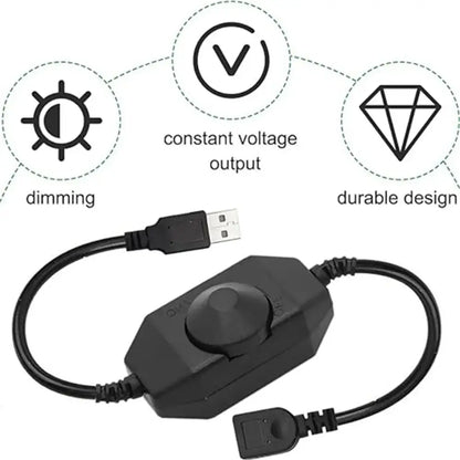 Black & white usb led strip lights dimmer switch – living room adapter