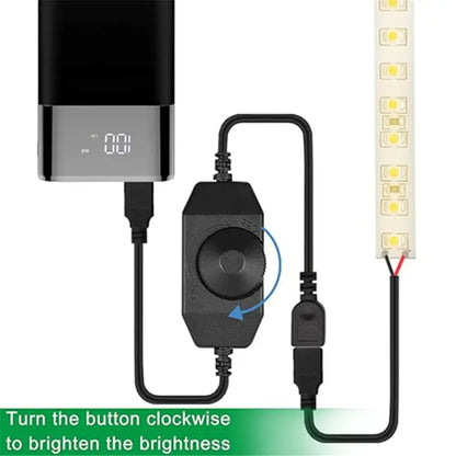 Black & white usb led strip lights dimmer switch – living room adapter