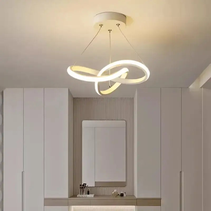 Modern black & gold led strip modern pendant light dining room