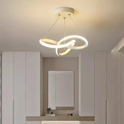 Modern black & gold led strip modern pendant light dining room
