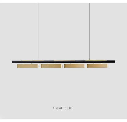 Modern minimalist strip led black and gold pendant lights dining room