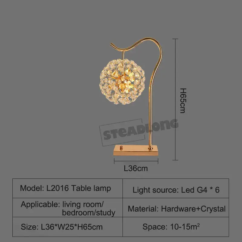 led sunflower crystal gold floor lamp for living room