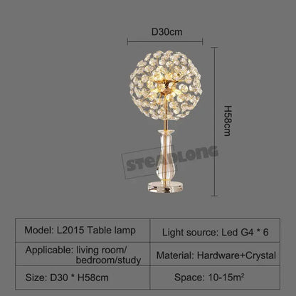 led sunflower crystal gold floor lamp for living room