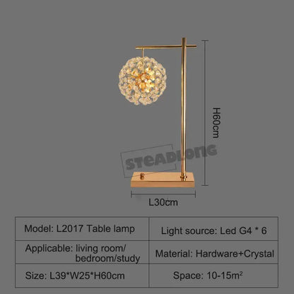 led sunflower crystal gold floor lamp for living room