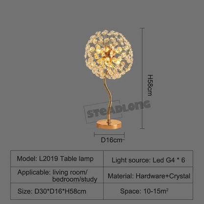 led sunflower crystal gold floor lamp for living room