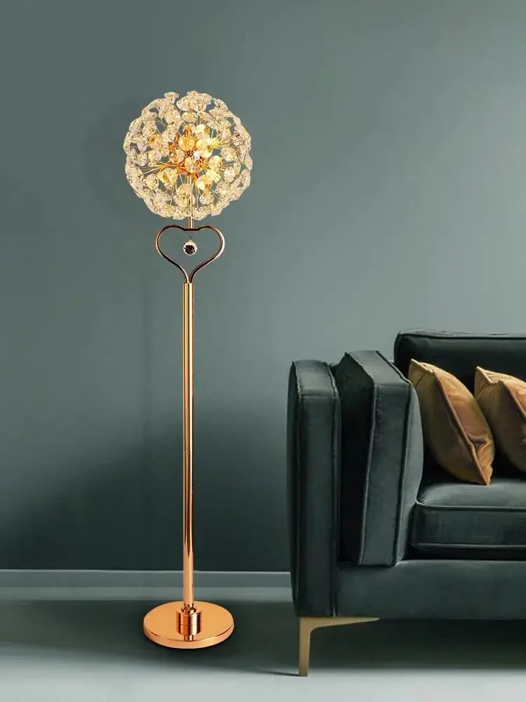 led sunflower crystal gold floor lamp for living room
