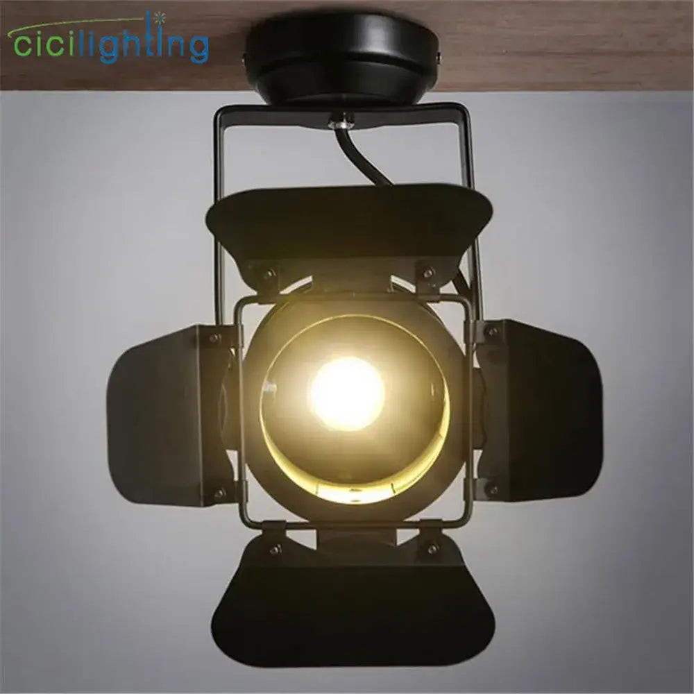Industrial black metal surface mount spotlights living room barn door