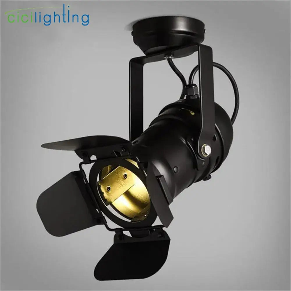 Industrial black metal surface mount spotlights living room barn door