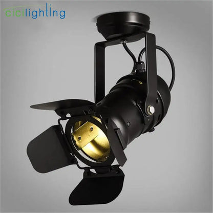 Industrial black metal surface mount spotlights living room barn door