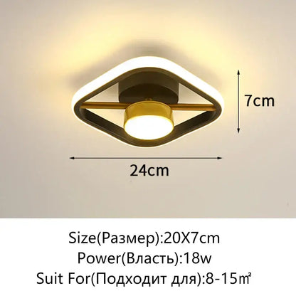 Modern black & white led surface mounted ceiling lights aisle