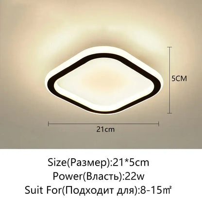 Modern black & white led surface mounted ceiling lights aisle