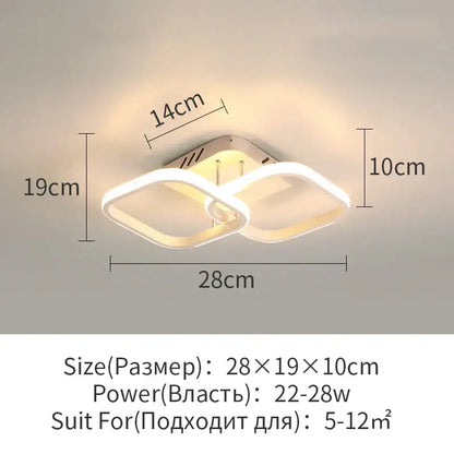 Modern black & white led surface mounted ceiling lights aisle
