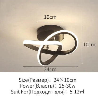 Modern black & white led surface mounted ceiling lights aisle
