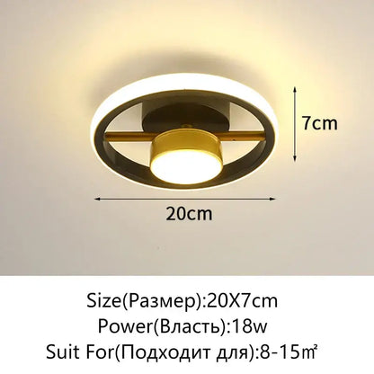 Modern black & white led surface mounted ceiling lights aisle