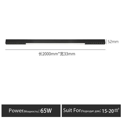 Modern black linear surface mounted ceiling light living room