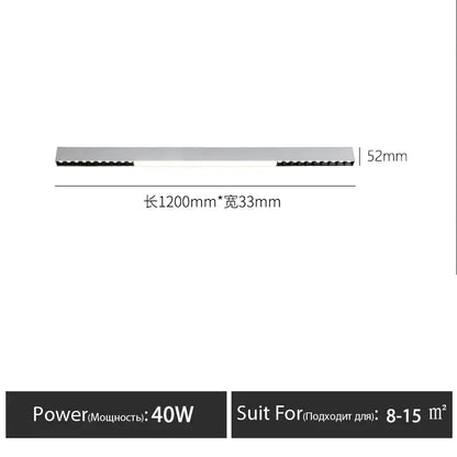 Modern black linear surface mounted ceiling light living room