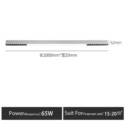 Modern black linear surface mounted ceiling light living room