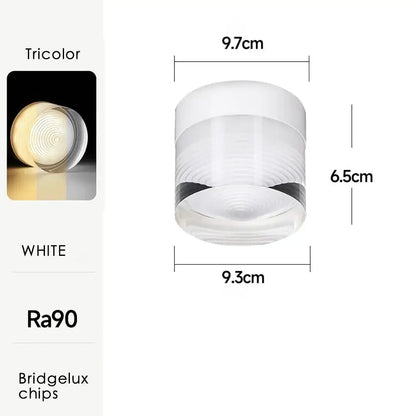 Textured amber glass led surface mounted spot lights bedroom 2 pack