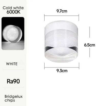 Textured amber glass led surface mounted spot lights bedroom 2 pack