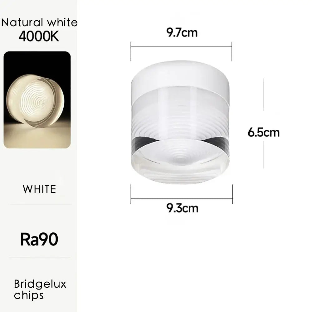 Textured amber glass led surface mounted spot lights bedroom 2 pack
