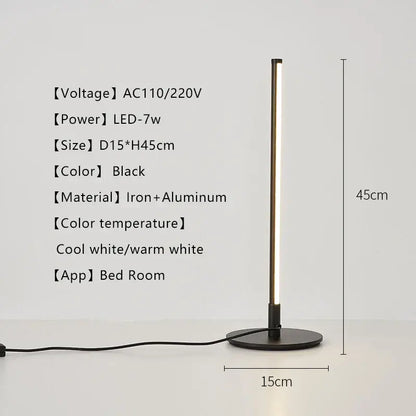 Minimalist white led table lamp bedroom eye protection desk light
