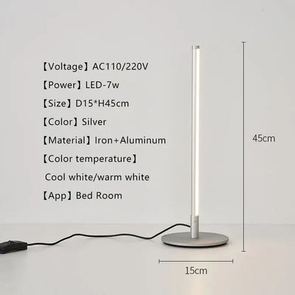 Minimalist white led table lamp bedroom eye protection desk light