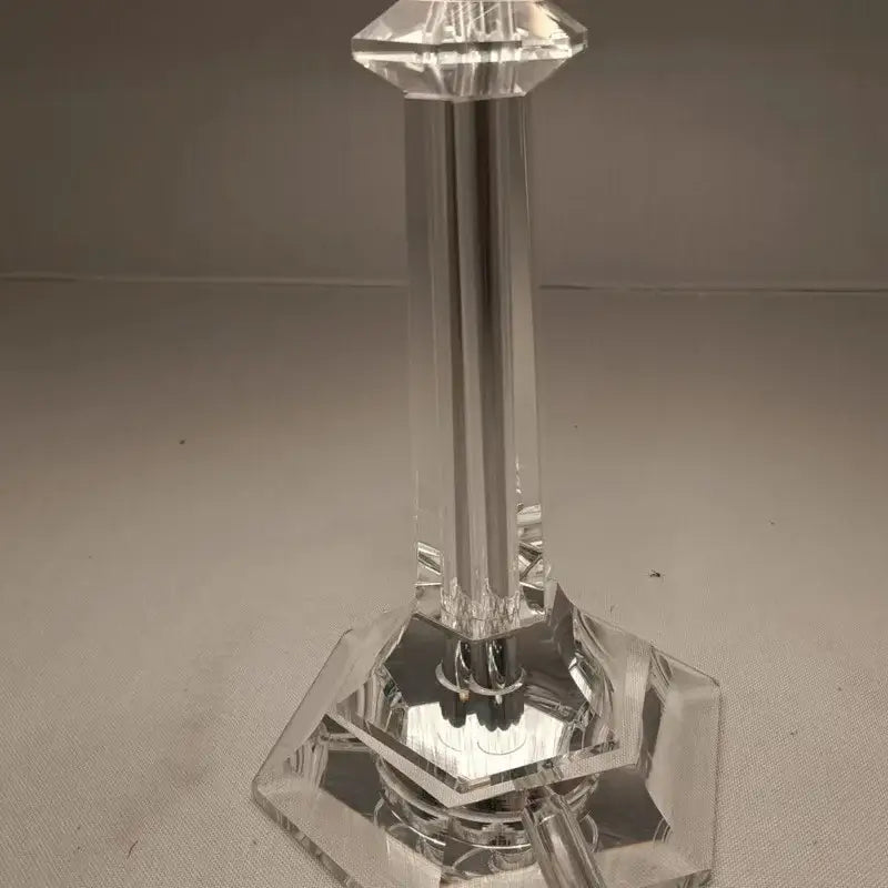 Modern crystal led table lamp with pleated shade for bedroom