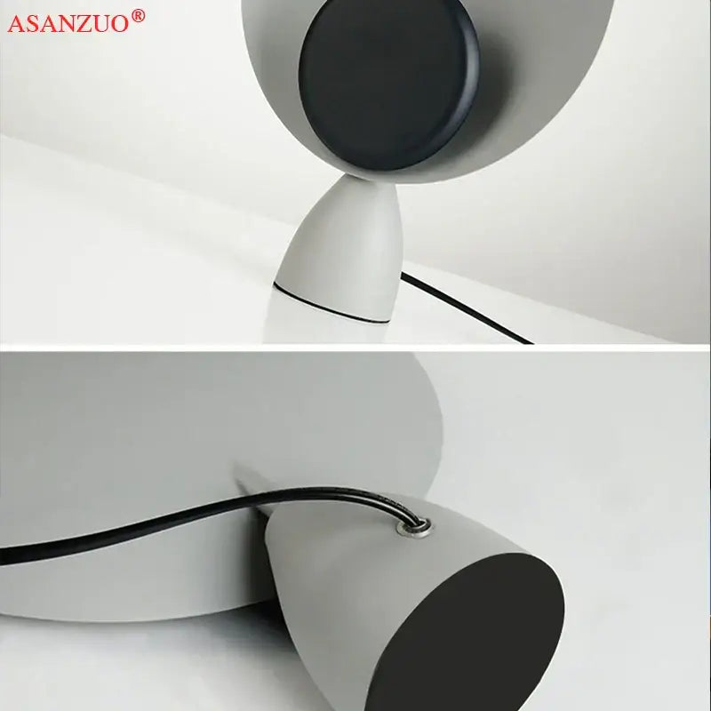 Modern pink & black circular led table lamp bedroom lighting