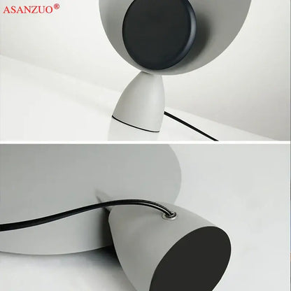 Modern pink & black circular led table lamp bedroom lighting
