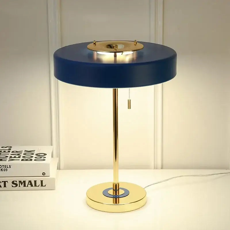 Postmodern blue & gold led table lamp bedroom reading light