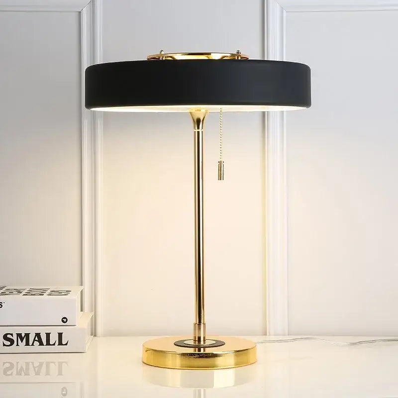 Postmodern blue & gold led table lamp bedroom reading light