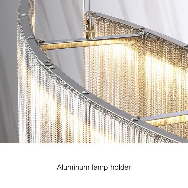 Modern gold led tassel chandelier pendant light for living room
