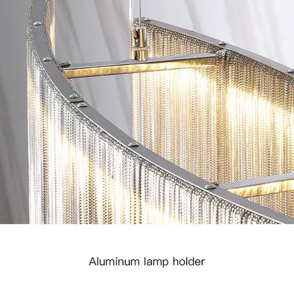 Modern gold led tassel chandelier pendant light for living room