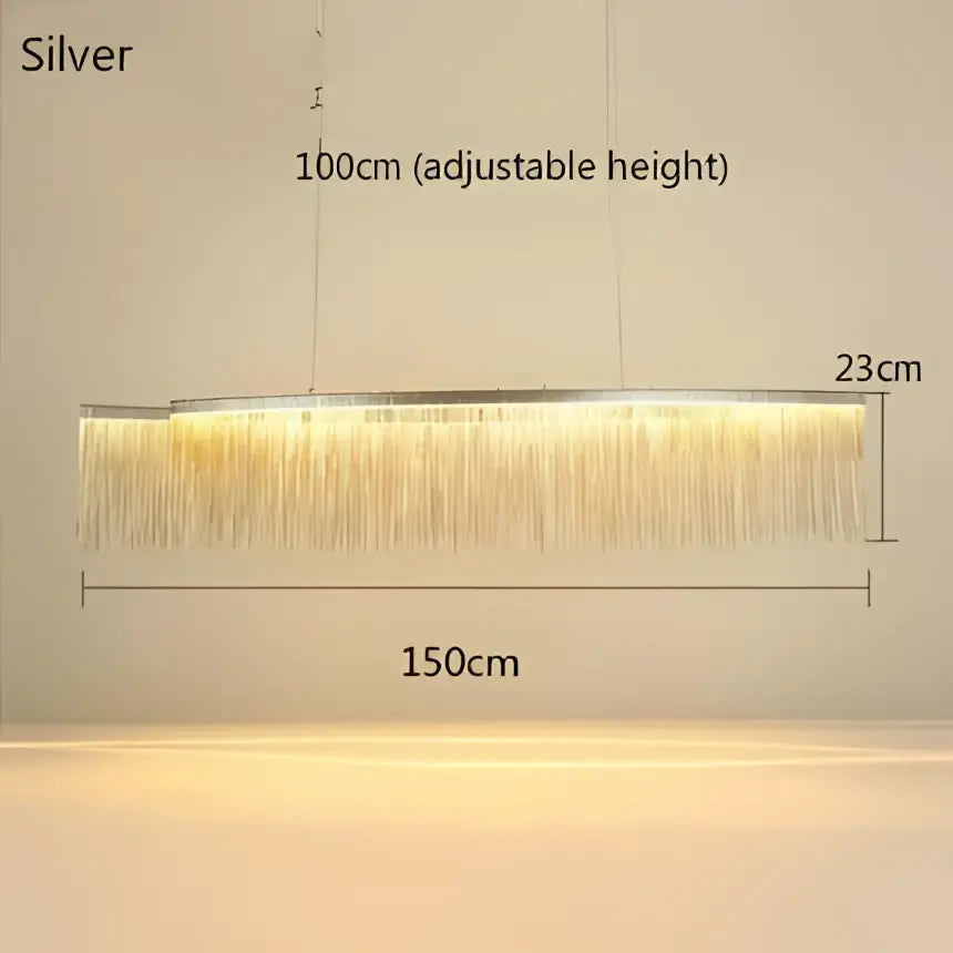 Modern gold led tassel chandelier dining room pendant light