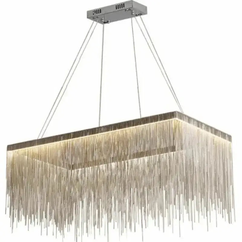 Modern gold led tassel chandelier dining room pendant light