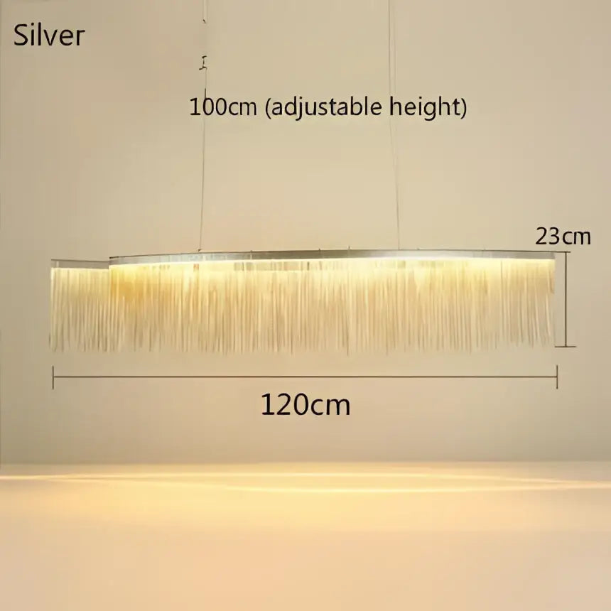 Modern gold led tassel chandelier dining room pendant light