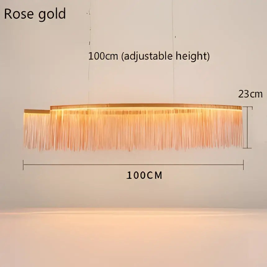 Modern gold led tassel chandelier dining room pendant light