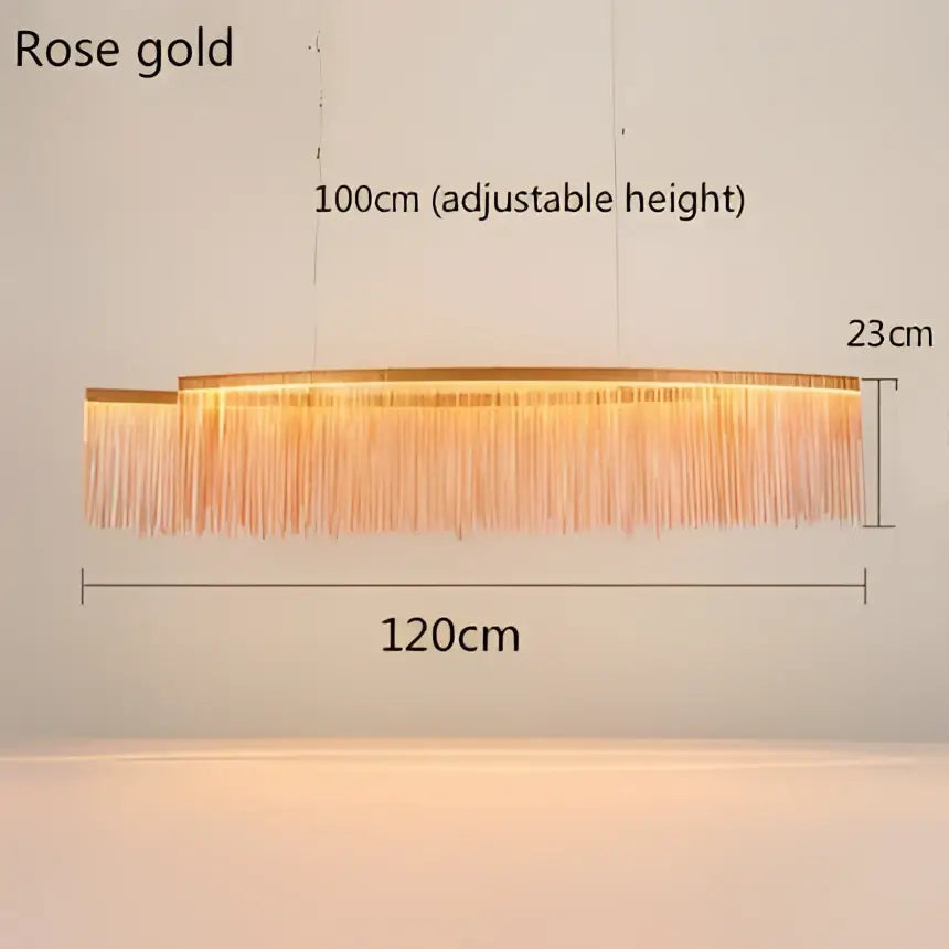 Modern gold led tassel chandelier dining room pendant light