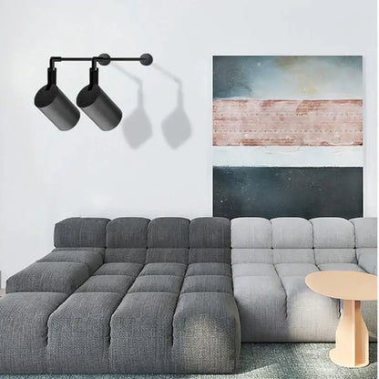 Modern matte black telescopic wall lamps gallery picture light