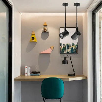Modern matte black telescopic wall lamps gallery picture light