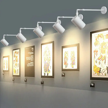 Modern matte black telescopic wall lamps gallery picture light
