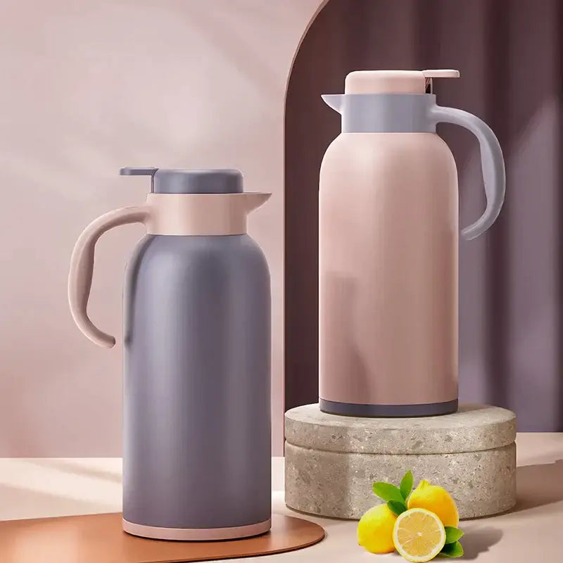 Modern gray & pink led temperature display thermo bottle kitchen jug
