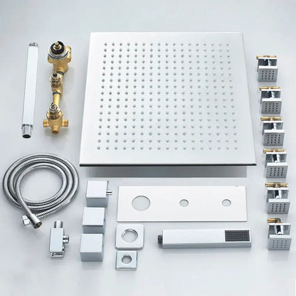 Modern chrome led thermostatic shower faucet bathroom rain mixer tap